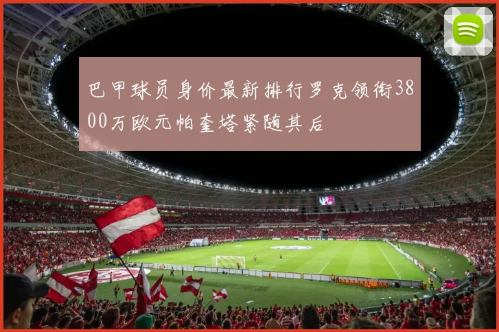 巴甲球员身价最新排行罗克领衔3800万欧元帕奎塔紧随其后